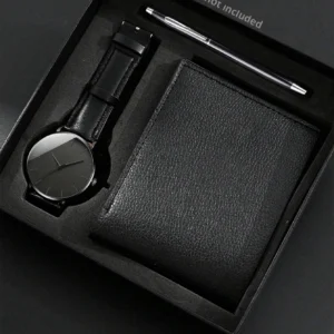 kit Relogio caneta e carteira